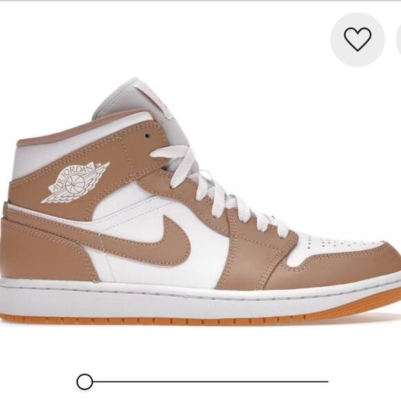 Nike Jordan 1 Mid Tan Gum Sneakers 554724-271 Sz 7.5
